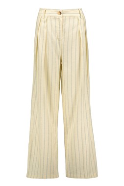 Yellow Linen Stripe Trouser