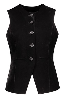 Black Velvet High Neck Waistcoat