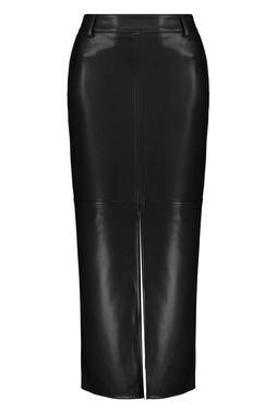 Black PU Midi Skirt