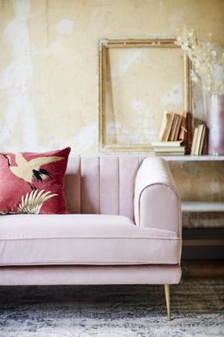 DFS Enchanted four-seater sofa in sensual velvet in blush