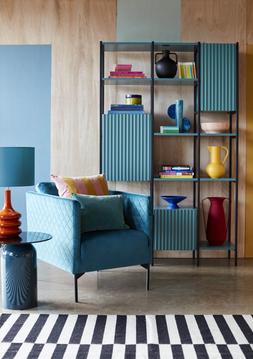 DFS Tub Accent Chair in Teal velvet