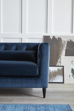 DFS So SImple Mya three-seater sofa in Simply Velvet in Indigo Blue