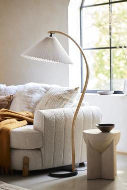 DFS Bellino Bouclé Pillow Back 3 Corner 3 Sofa in Cream and Toffee Combination