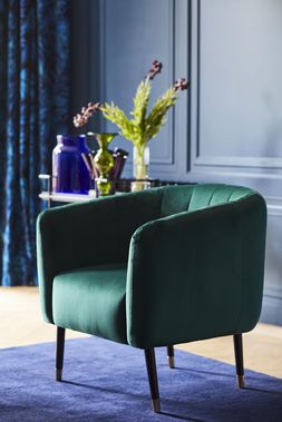 DFS cocktail accent chair in Forest Sensual velvet