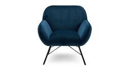 DFS The Chair Edit - Hug accent chair in dark blue velvet