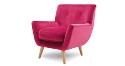DFS Retro accent chair sensual velvet in pink