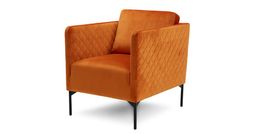 DFS The Chair Edit -Tub accent chair in orange velvet