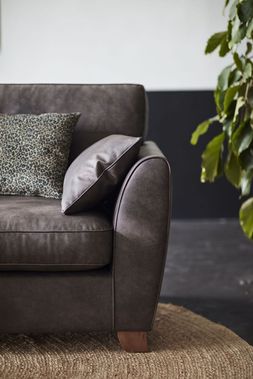 DFS Vegan Cypress four-seater sofa in Dark Brown