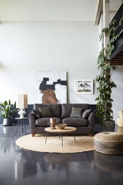 DFS Vegan Cypress four-seater sofa in Dark Brown