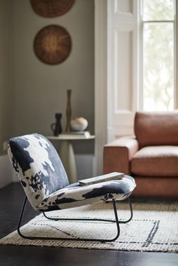 DFS Vegan Nurture accent chair in black cow Vegan Accent fabric