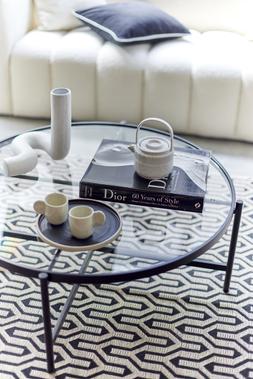 DFS Nene Coffee Table in Black, DFS Winslet Medium Rug
