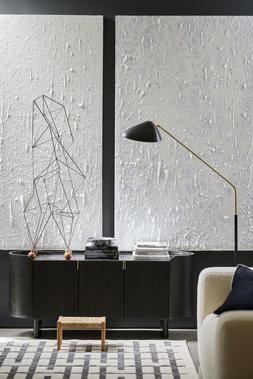 Dwell Cosma Black Ribbed Shelving Unit, available at DFS