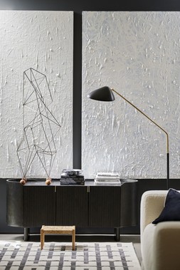 Dwell Cosma Black Ribbed Shelving Unit, available at DFS