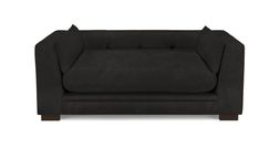 Plush pet sofa bed in Black Velvet