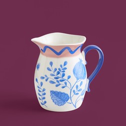 30968469 Enchanted Garden Half Pint Jug - Coral & Cobalt £12