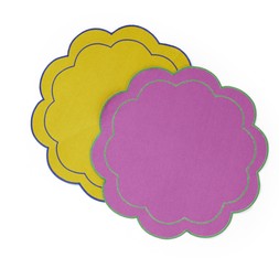 30969671 Sophie Robinson Scalloped Edge Set of 2 Placemats Cobalt and Zest £12