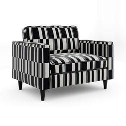 30971239 Zoe Plain Monochrome Stripe Snuggle Chair £399