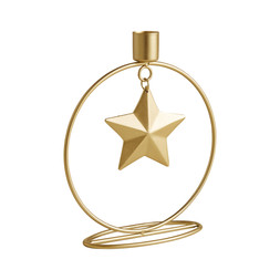 30971988 Gold Taper Candle Holder with Hanging Star £8