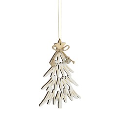 30972993 Wooden Tree with Gold Star Hanging Decoration £1