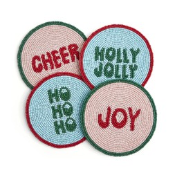 30976544 Slogan beaded coasters 4pk £10