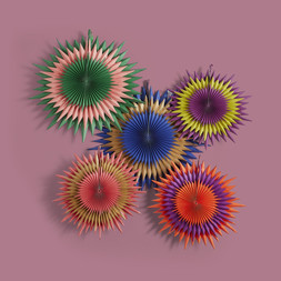30981823 Sophie Robinson 5 Prism Star Folding Paper Fans £28