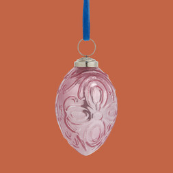 30982782 Sophie Robinson Glass Coral Oval Bauble £3