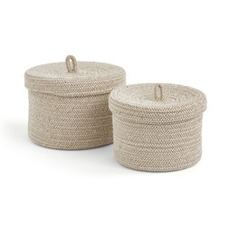 Jupiter Set of 2 Woven Fabric Baskets with Lids £12