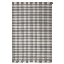 Tess flatweave check rug in natural £199