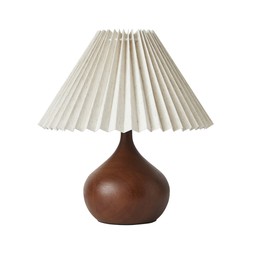 Wooden lamp pleated shade £45