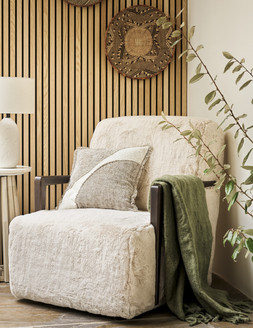 Aura Swivel Chair in Bear Beige - £845