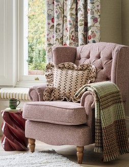 Furniture Village Poppy Winged Chair in Cranberry - £695