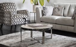 Furniture Village - Allegra Leather 2 Seater, &pound;1,595, Tamburo Coffee Table, &pound;399