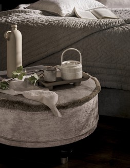 Furniture Village , Duresta Princeton Ruched Round Footstool