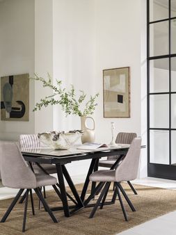 Furniture Village - Aquila Extending Dining Table and 4 Swivel Dining Chairs, &pound;2895