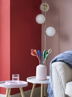 Furniture Village - Asterope Floor Lamp, &pound;159, Halston Large Side Table, &pound;39, Halston Small Round Table, &pound;35