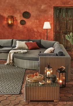 Furniture Village - Le Jardin Garden Deluxe Corner Sofa Set, &pound;2395, Outdoor Beacon Floor Lamp, &pound;199