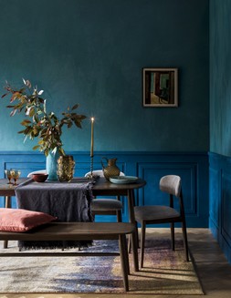 Furniture Village Stockholm Extending Dining Table with 4 Wooden Dining Chairs and Dining Bench
