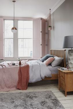 Furniture Village - ercol Teramo King Size Bed Frame, &pound;1005, ercol Teramo Bedside Cabinet, &pound;319, Raine Table Lamp, &pound;149