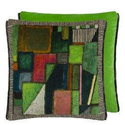 RAKU PATCHWORK EMERALD CUSHION CCDG1578