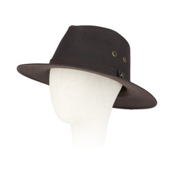 50052906 £35 Waxed Adventurer Hat Dark Brown