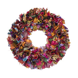 50065268 Recycled Sari Multicolour Wreath