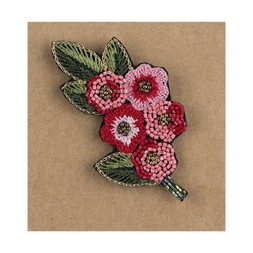 50082475 £12 Beaded Pink Flower Brooch