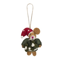 50082514 £9.50 Felt Mouse with Mistletoe Tree Dec