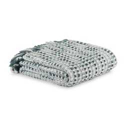 50082786 £50 NT Chunky Knit Recycled Teal & White Throw