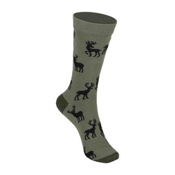 50082862 £8 Green Stags Organic Cotton Socks