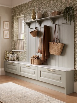 National Trust Dysart Bootroom in Sage & Chalk White- Kitchens start at £9,500