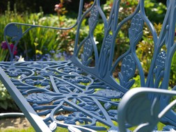 Oxley's National Trust Octavia Bench Close up Cobalt Blue £1,695.00