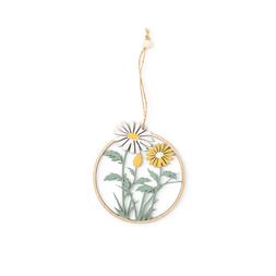 Daisy hanging wooden decoration