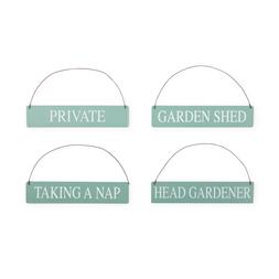 National Trust garden signs, sage green