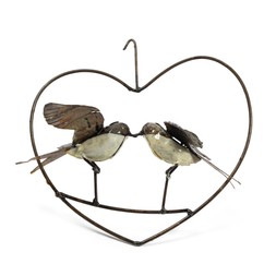 Love heart swallows hanging ornament